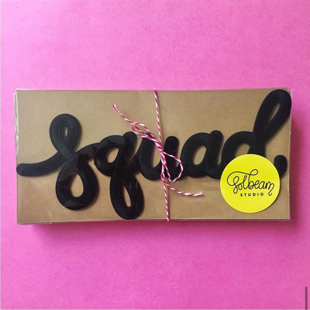 Solbeam Studio “Squad” large embroidered patch (pack of 4)-Magenta or black